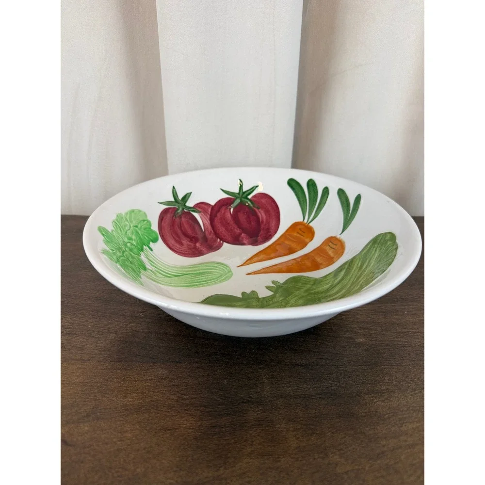 VTG Ironstone Hand Painted Vegetables Large 10